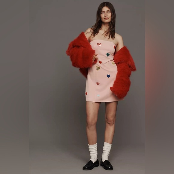 Mare Mare Strapless Heart-Embellished Mini Dress by Anthropologie - Picture 2 of 9